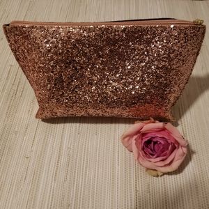 Glitter makeup bag, pink, never used